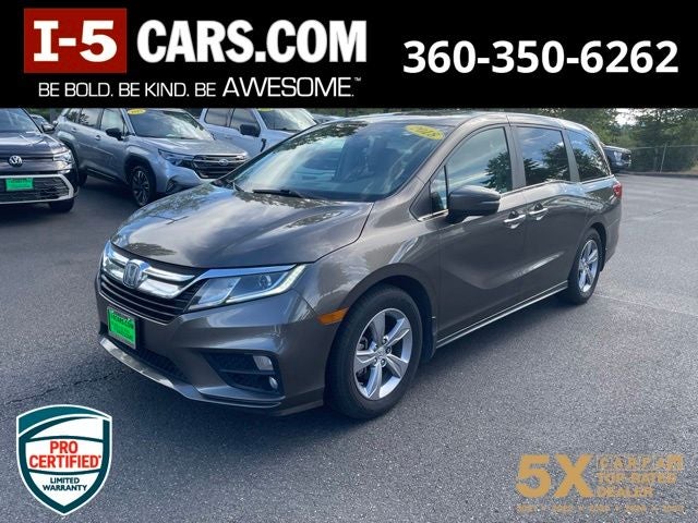 2018 Honda Odyssey EX-L in Modern Steel Metallic — front three-quarter view