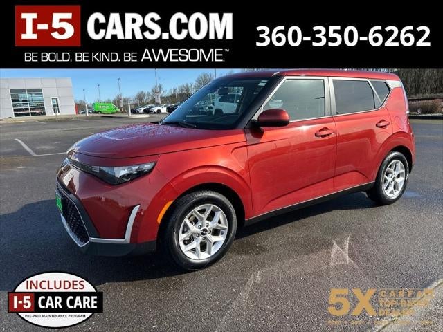 2024 Kia Soul LX in Mars Orange — front three-quarter view